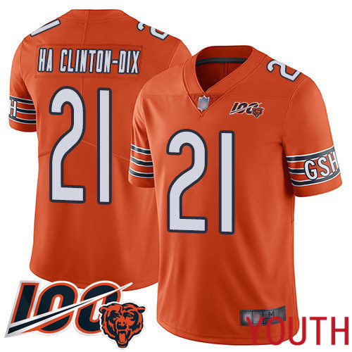 Chicago Bears Limited Orange Youth Ha Ha Clinton-Dix Alternate Jersey NFL Football #21 100th Season->youth nfl jersey->Youth Jersey